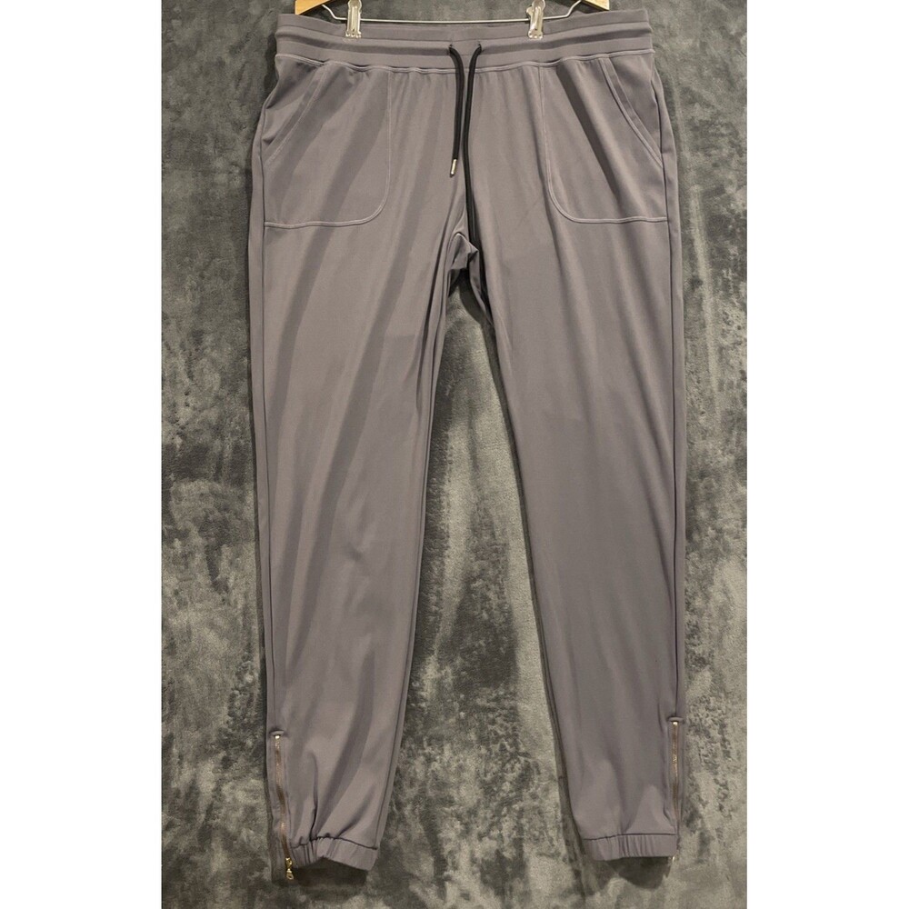 ZYIA Active Women’s Grey Jogger Pants Athletic Stretch Zip Ankle Pockets 3XL